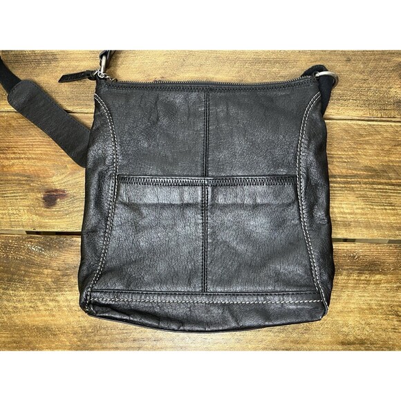 THE SAK Black Pebbled Leather Adjustable Crossbody/Shoulder Bag Purse - Picture 2 of 16